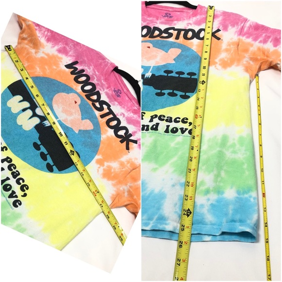 Woodstock boho hippie tie dye short sleeve T-shirt - Picture 3 of 4